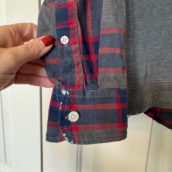 LF FURST OF A KIND DISTRESS PLAID SWEATSHIRT - Picture 2 of 5